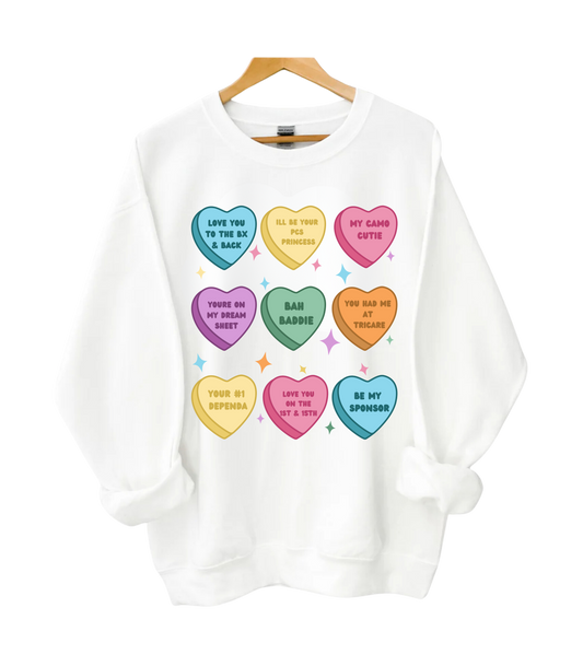Candy Hearts Crewneck.