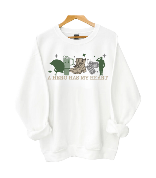A Hero Has My Heart Crewneck