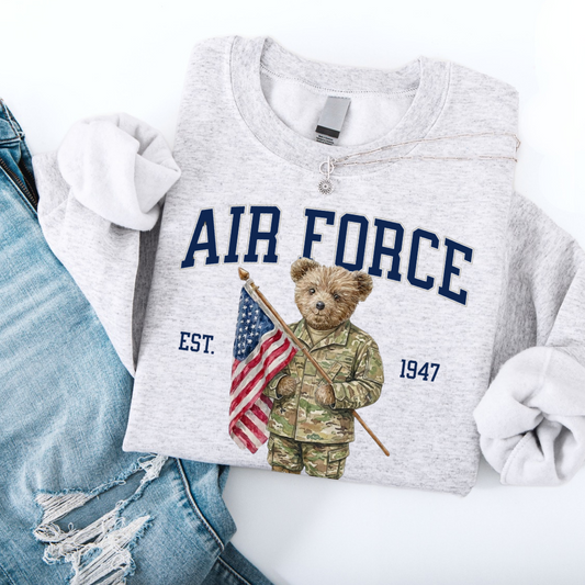 Patriotic Air Force Bear Crewneck