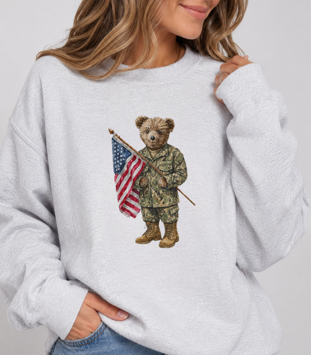 Navy Bear Crewneck