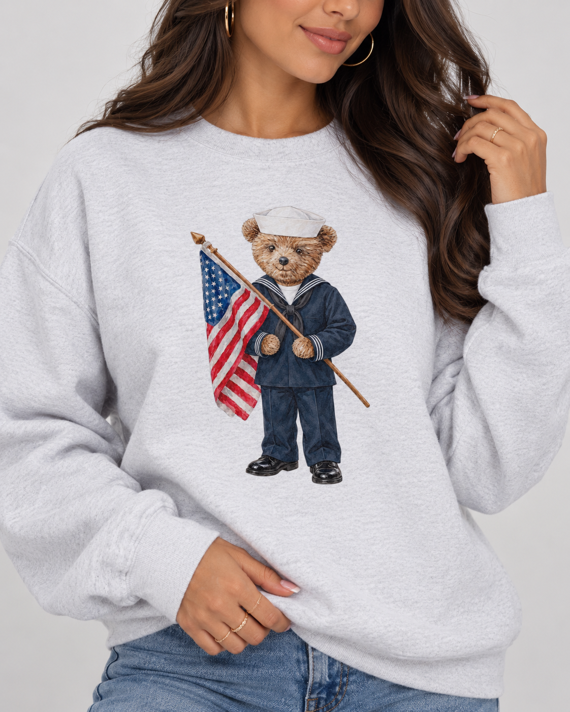 Navy Dress Bear Crewneck