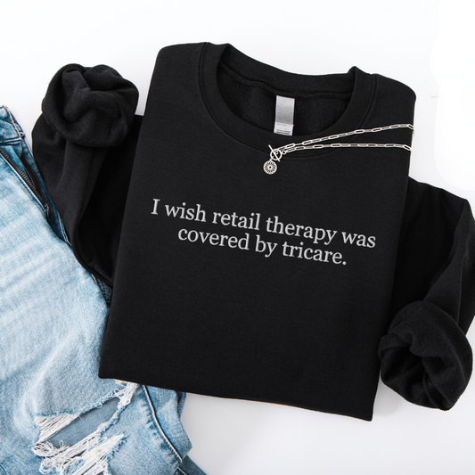 Retail Therapy Embroidered Crewneck