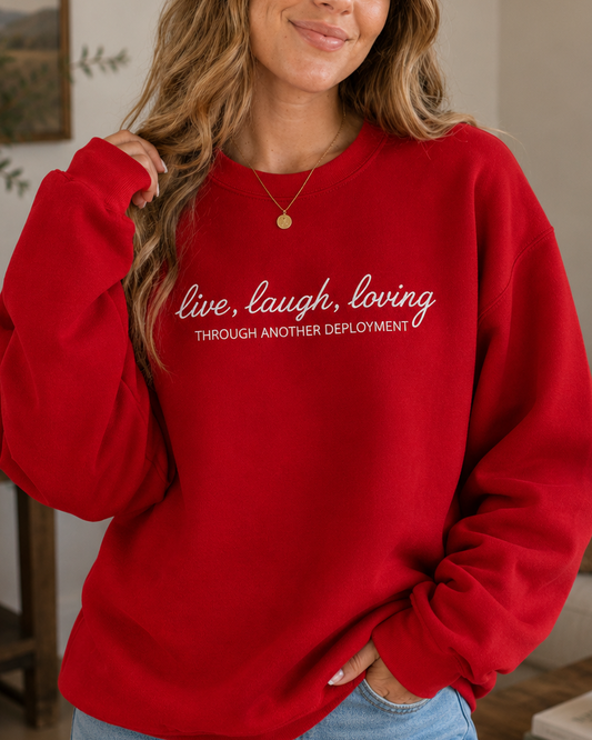 Live Laugh Love Embroidered Sweatshirt