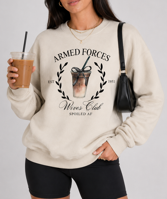 Armed Forces Wives Club Crewneck (Black Design)