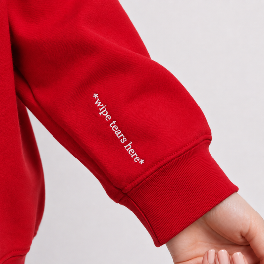 Depression Era Embroidered Crewneck Red