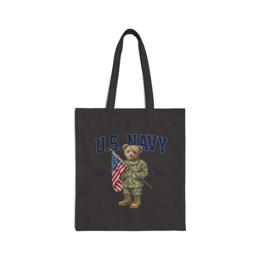 Patriotic Navy Bear Tote Bag