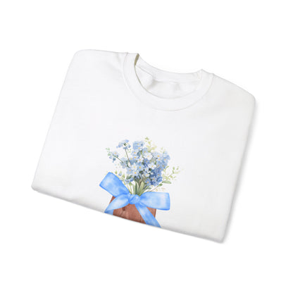 Blue Coquette Boots Crewneck