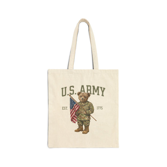Patriotic Army Bear Tote Bag