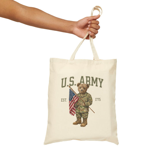 Patriotic Army Bear Tote Bag