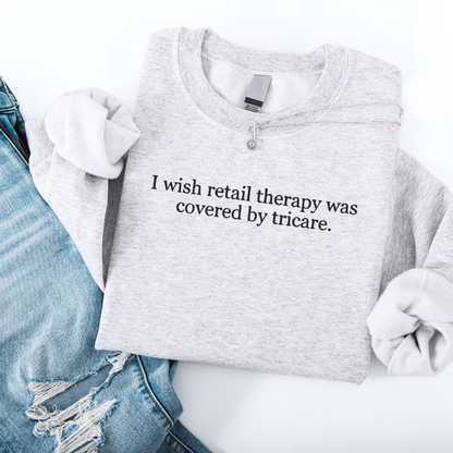 Retail Therapy Embroidered Crewneck