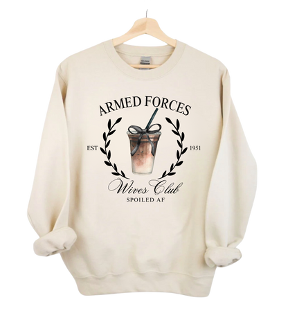 Armed Forces Wives Club Crewneck (Black Design)