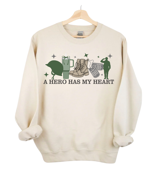 A Hero Has My Heart Crewneck