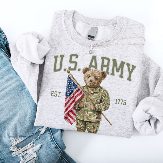 Patriotic Army Bear Crewneck
