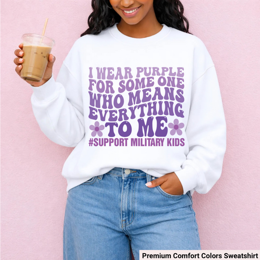 Support Military Kids Comfort Colors Crew