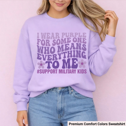 Support Military Kids Comfort Colors Crew