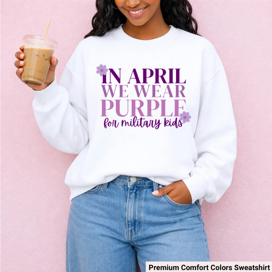 We Wear Purple Comfort Colors Crew