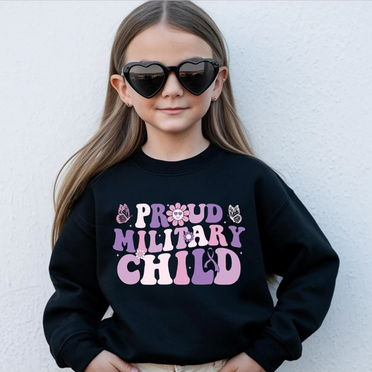 Proud Military Child Youth Crewneck