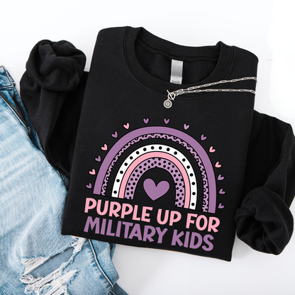 Purple Up Rainbow Youth Crewneck