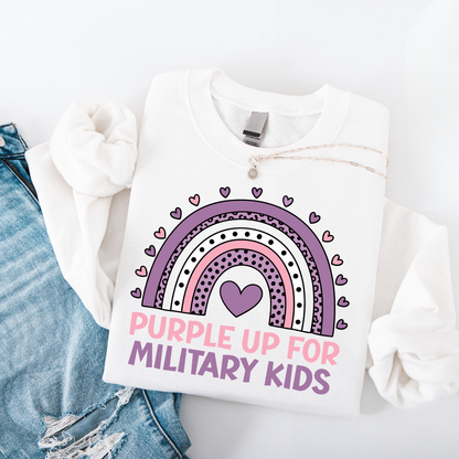 Purple Up Rainbow Youth Crewneck