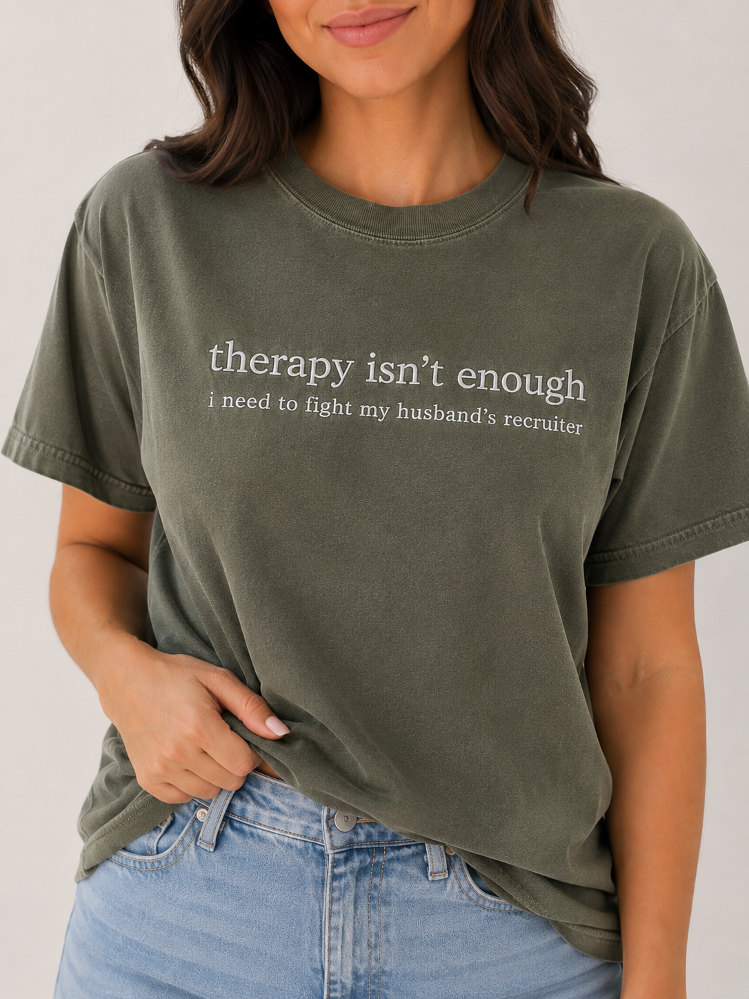 Therapy Isn't Enough Embroidered Tee