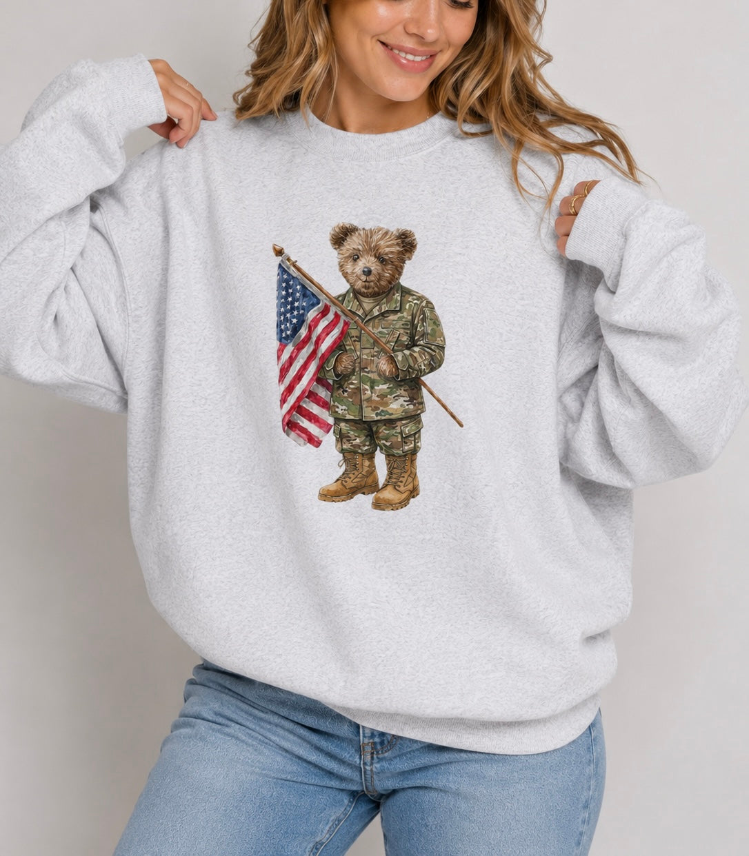 Camo Bear Crewneck