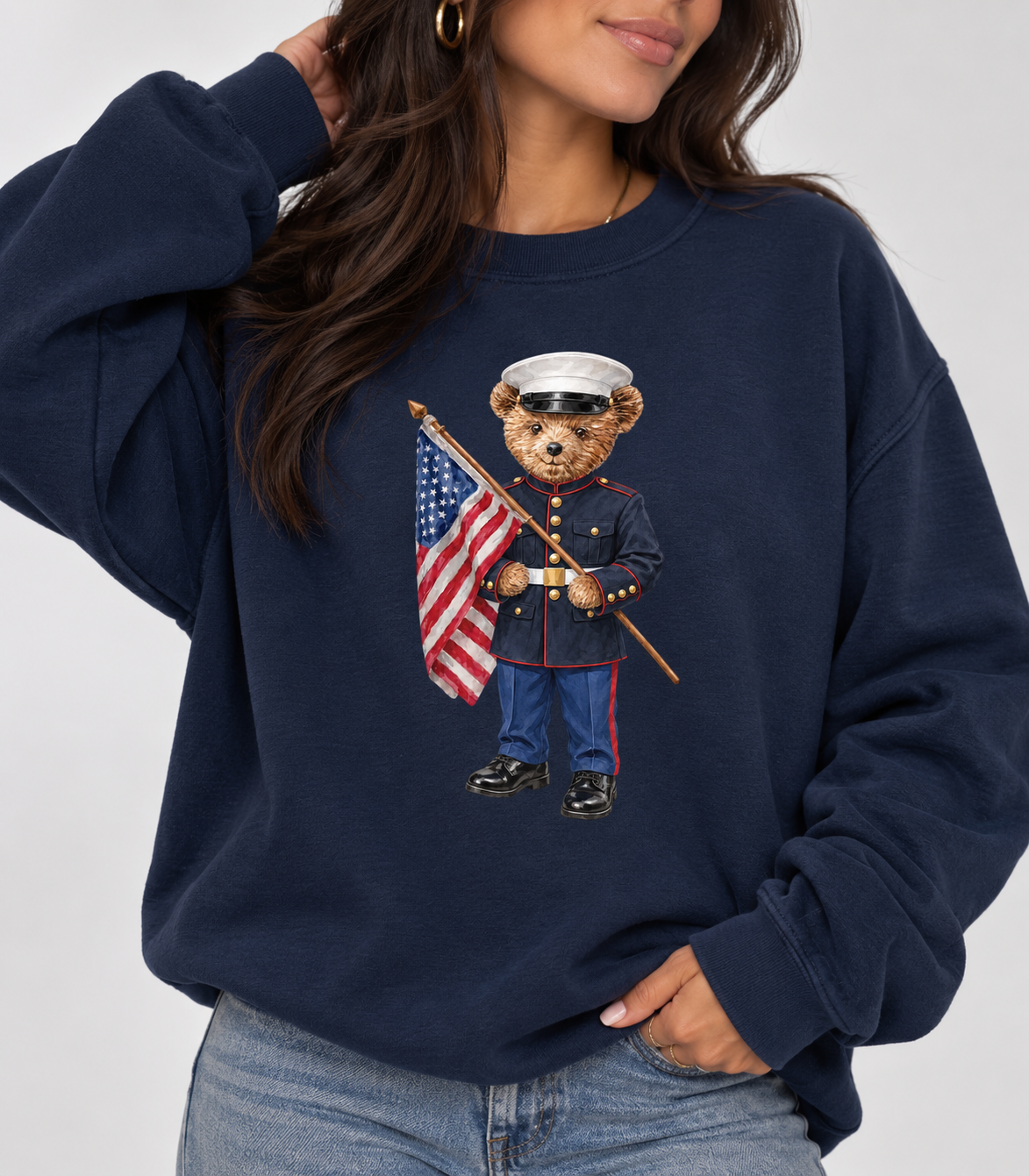 Marine Dress Bear Crewneck