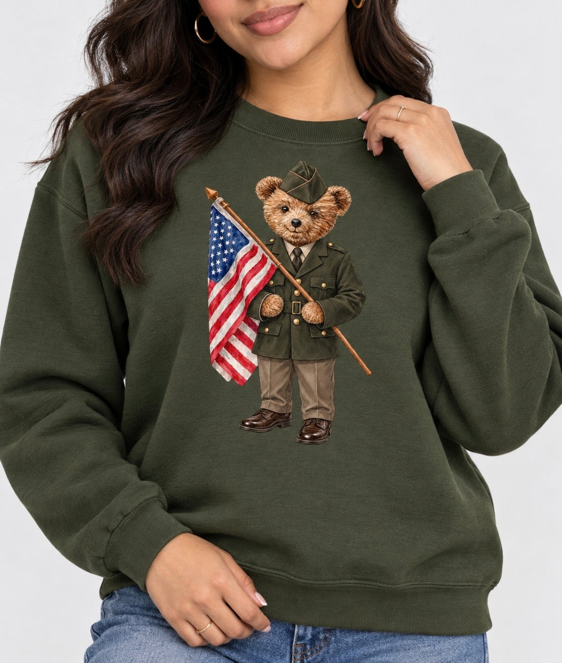 Solider Dress Bear Crewneck