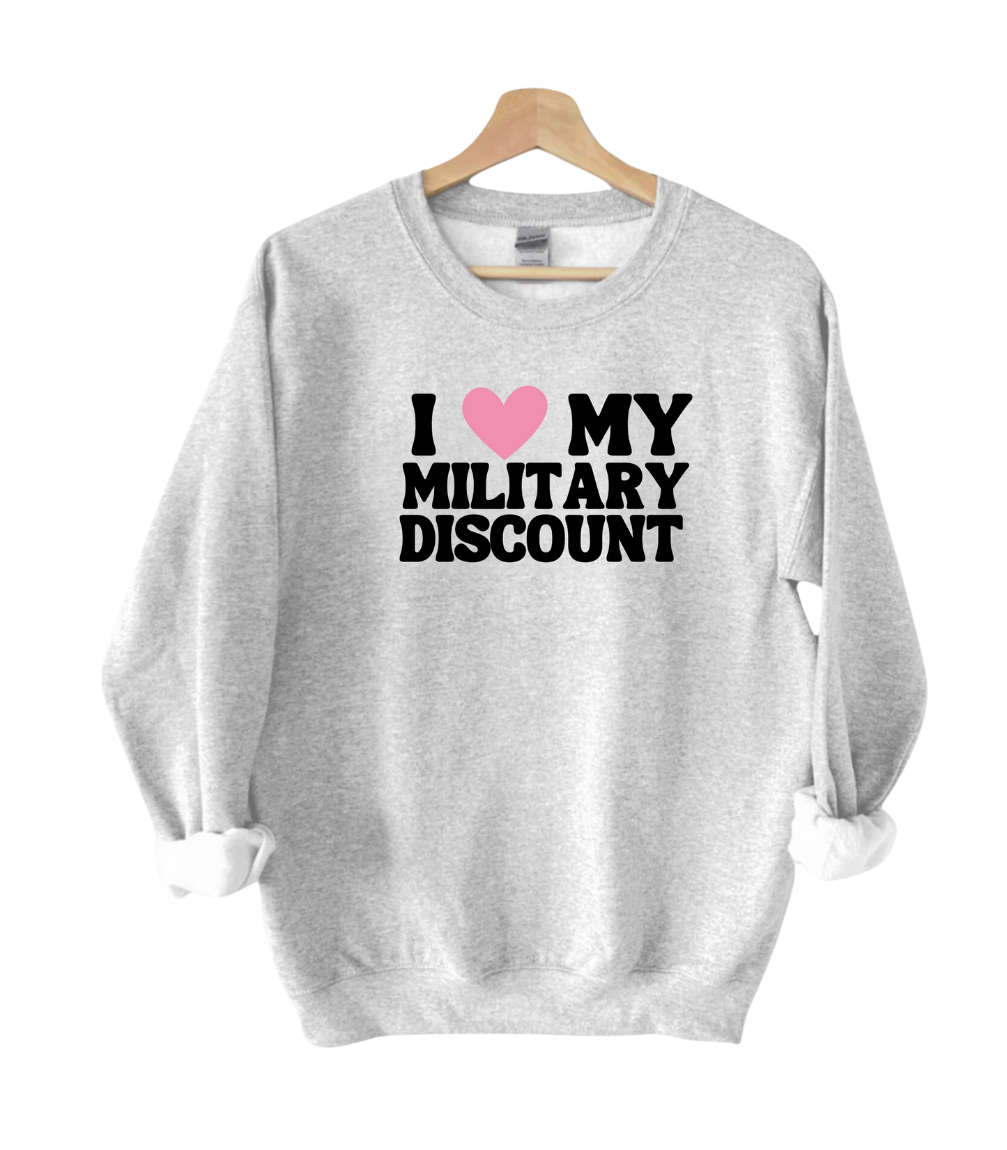 <3 My Military Discount Crewneck