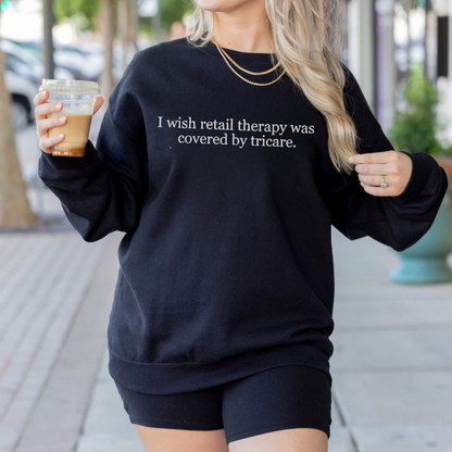 Retail Therapy Embroidered Crewneck