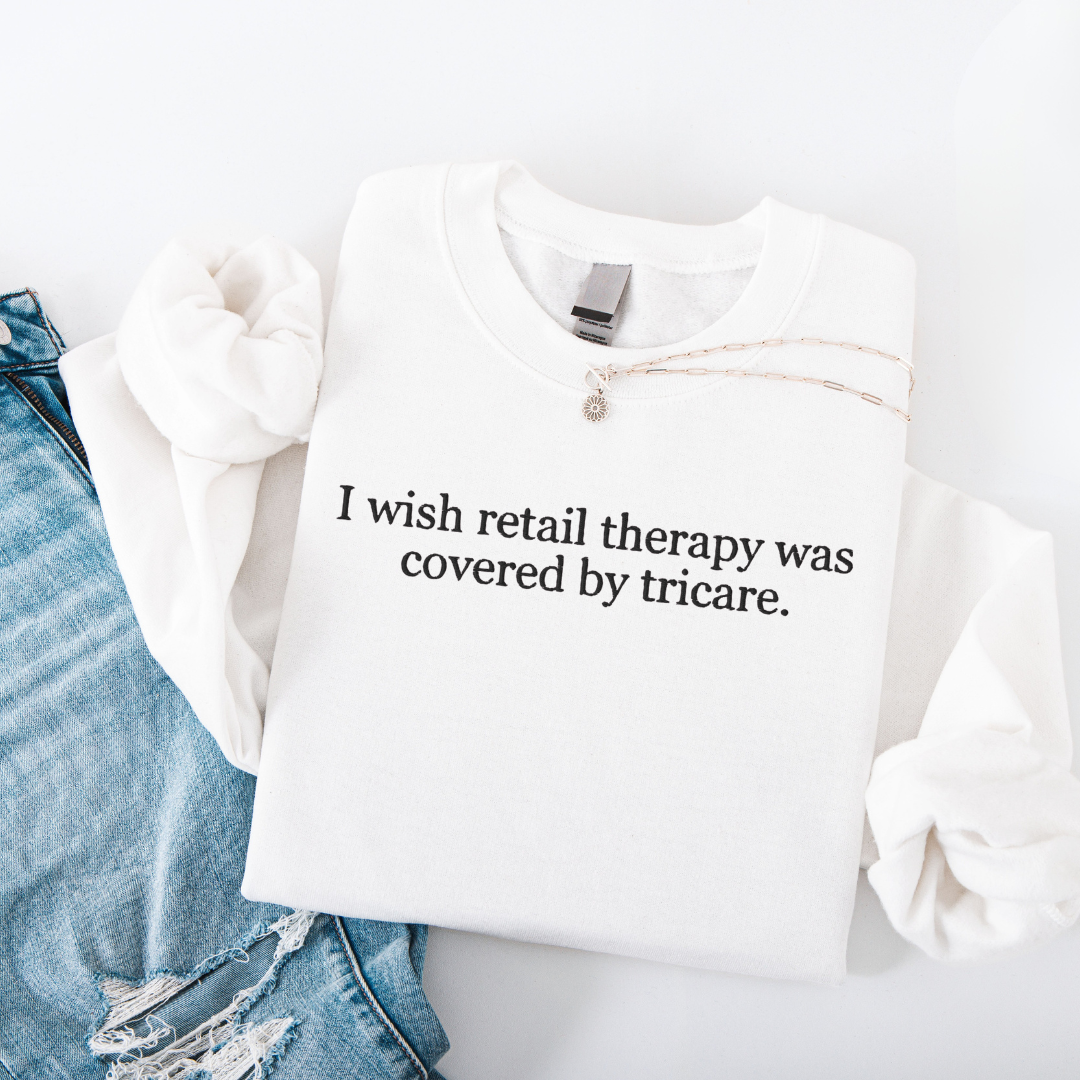 Retail Therapy Embroidered Crewneck
