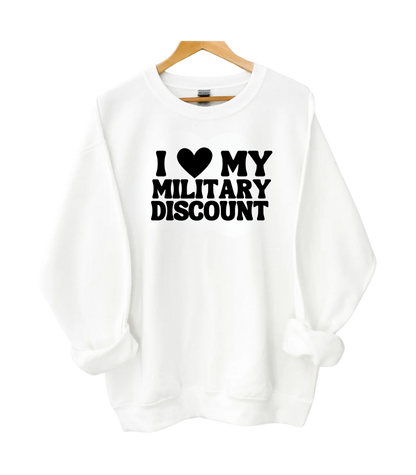 <3 My Military Discount Crewneck