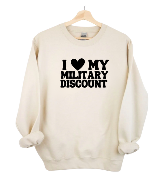 <3 My Military Discount Crewneck