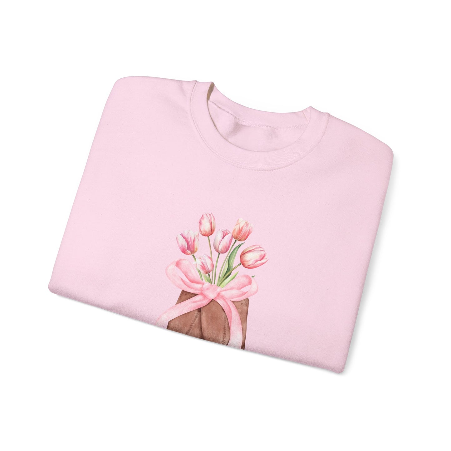 Pink Coquette Boots Crewneck