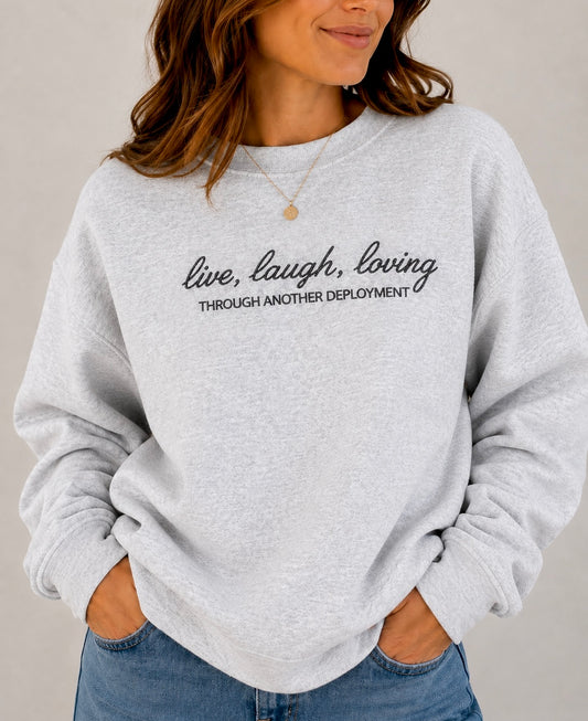 Live Laugh Love Embroidered Sweatshirt