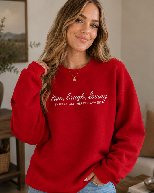 Live Laugh Love Embroidered Sweatshirt