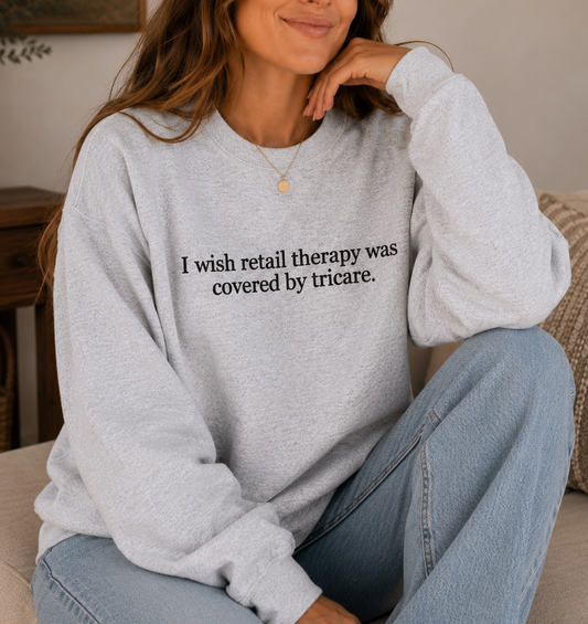 Retail Therapy Embroidered Crewneck