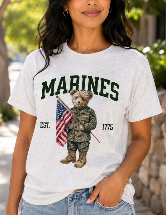 Patriotic Marines Bear Tee