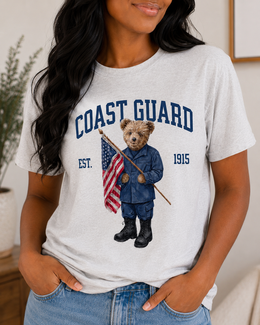 Patriotic Coast Guard Bear Tee