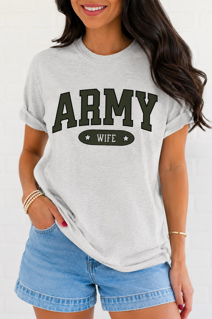 Varsity Soldier Wife Tee
