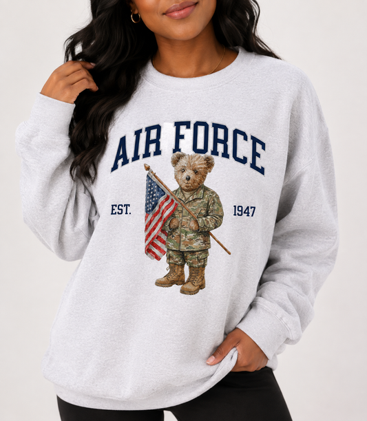 Patriotic Air Force Bear Crewneck