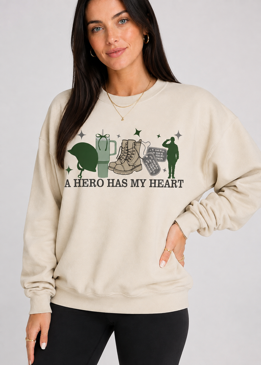 A Hero Has My Heart Crewneck