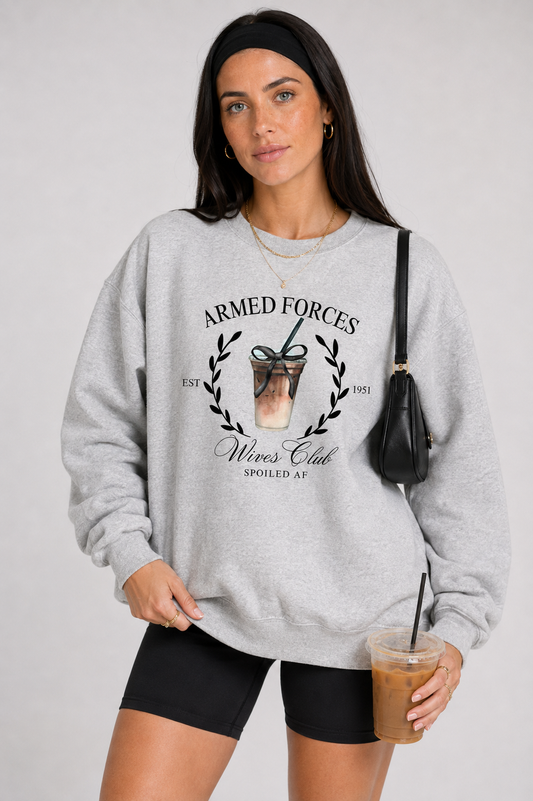 Armed Forces Wives Club Crewneck (Black Design)