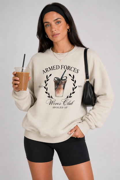 Armed Forces Wives Club Crewneck (Black Design)