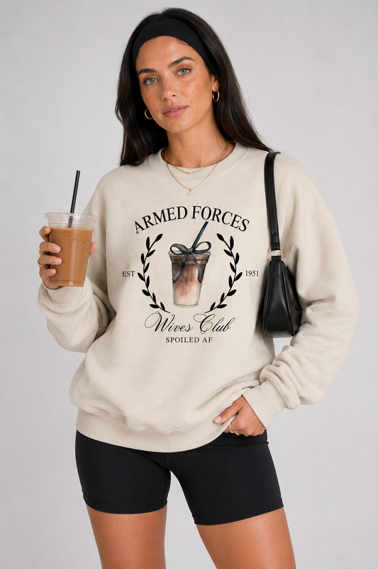 Armed Forces Wives Club Crewneck (Black Design)