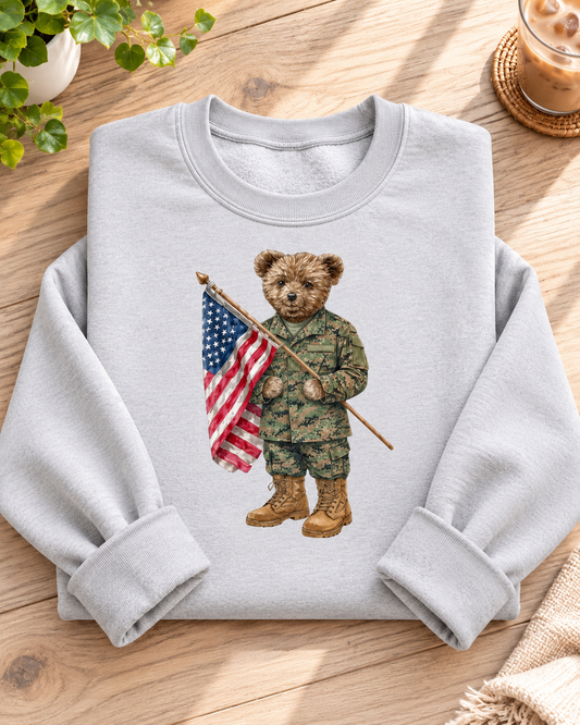 Woodland Camo Bear Crewneck