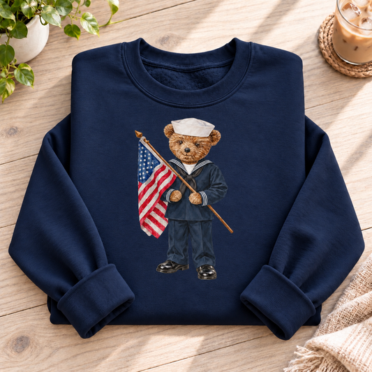 Navy Dress Bear Crewneck