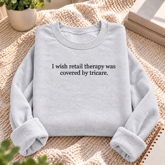 Retail Therapy Embroidered Crewneck